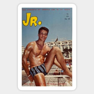 JR. Junior - Vintage Physique Muscle Male Model Magazine Cover Sticker